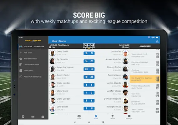 H2H Fantasy Football android App screenshot 1